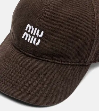 Miu Miu Logo cotton baseball cap | Thumbnail 2