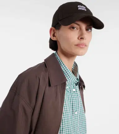 Miu Miu Logo cotton baseball cap | Thumbnail 4