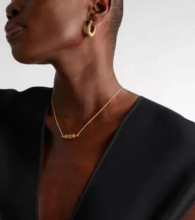 Marie Lichtenberg Coco Micro 18kt gold locket necklace with emeralds | Thumbnail 5