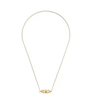 Marie Lichtenberg Coco Micro 18kt gold locket necklace with emeralds | Thumbnail 1