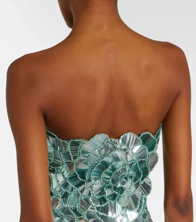 Oscar de la Renta Sequined bustier dress | Thumbnail 3