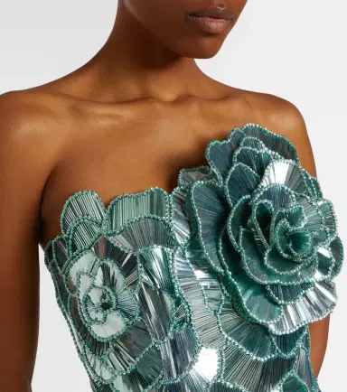 Oscar de la Renta Sequined bustier dress | Thumbnail 4
