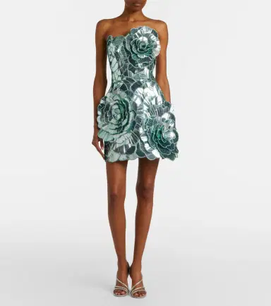 Oscar de la Renta Sequined bustier dress | Thumbnail 5