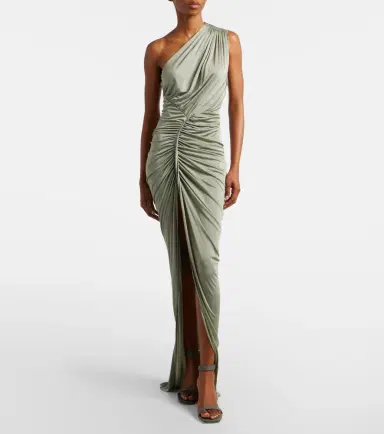 Rick Owens Asymmetric ruched jersey gown | Thumbnail 2