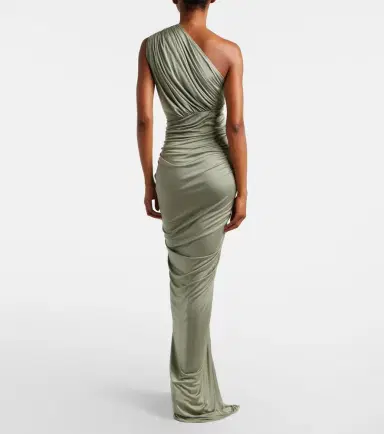 Rick Owens Asymmetric ruched jersey gown | Thumbnail 3