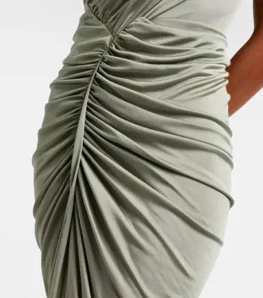 Rick Owens Asymmetric ruched jersey gown | Thumbnail 4