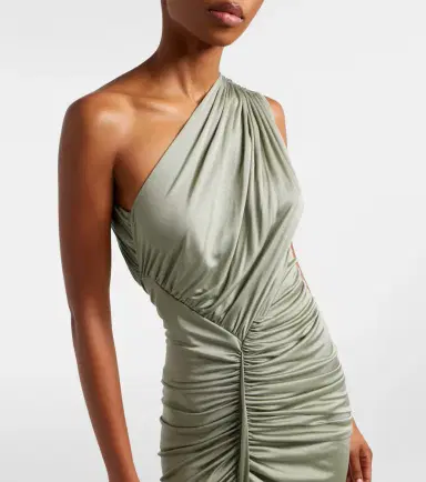 Rick Owens Asymmetric ruched jersey gown | Thumbnail 5