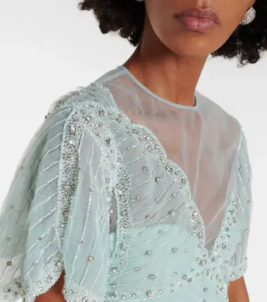Costarellos Embellished silk-blend georgette gown | Thumbnail 2