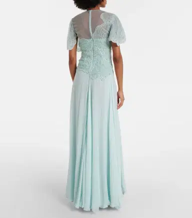 Costarellos Embellished silk-blend georgette gown | Thumbnail 3