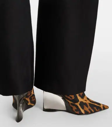 Alaïa Alaïa Invisible animal-print twill wedge mules | Thumbnail 5