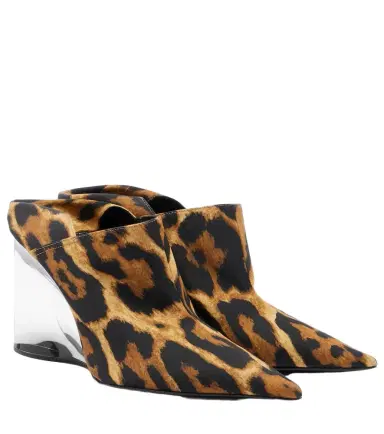 Alaïa Alaïa Invisible animal-print twill wedge mules | Thumbnail 1