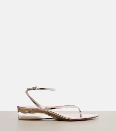 Alaïa Alaïa Invisible leather wedge thong sandals | Thumbnail 2