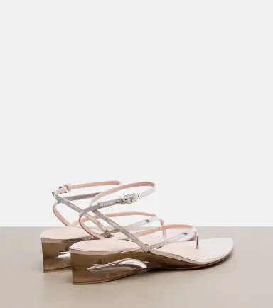 Alaïa Alaïa Invisible leather wedge thong sandals | Thumbnail 3