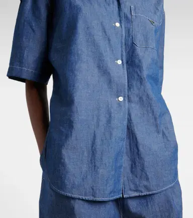Prada Cotton and linen chambray romper | Thumbnail 4 Prada Cotton and linen chambray romper | Thumbnail 4