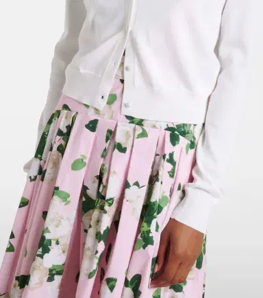 Carolina Herrera Cropped silk and cotton cardigan | Thumbnail 3