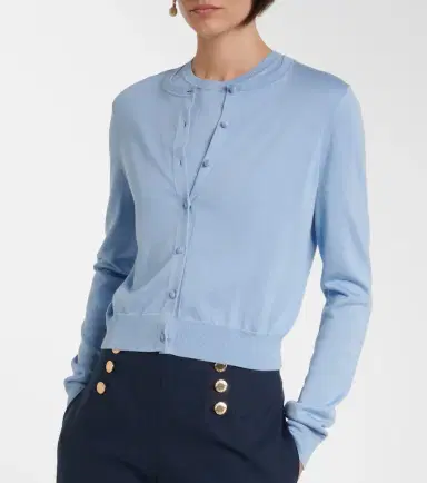 Carolina Herrera Cropped silk and cotton cardigan | Thumbnail 3 Carolina Herrera Cropped silk and cotton cardigan | Thumbnail 3