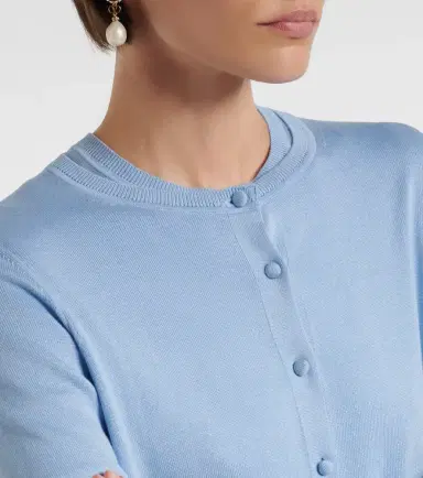 Carolina Herrera Cropped silk and cotton cardigan | Thumbnail 4 Carolina Herrera Cropped silk and cotton cardigan | Thumbnail 4