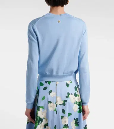 Carolina Herrera Cropped silk and cotton cardigan | Thumbnail 7 Carolina Herrera Cropped silk and cotton cardigan | Thumbnail 7