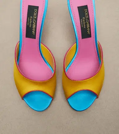 Dolce & Gabbana Keira leather-trimmed satin mules | Thumbnail 3