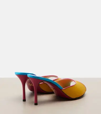 Dolce & Gabbana Keira leather-trimmed satin mules | Thumbnail 4