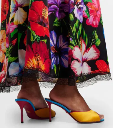 Dolce & Gabbana Keira leather-trimmed satin mules | Thumbnail 5