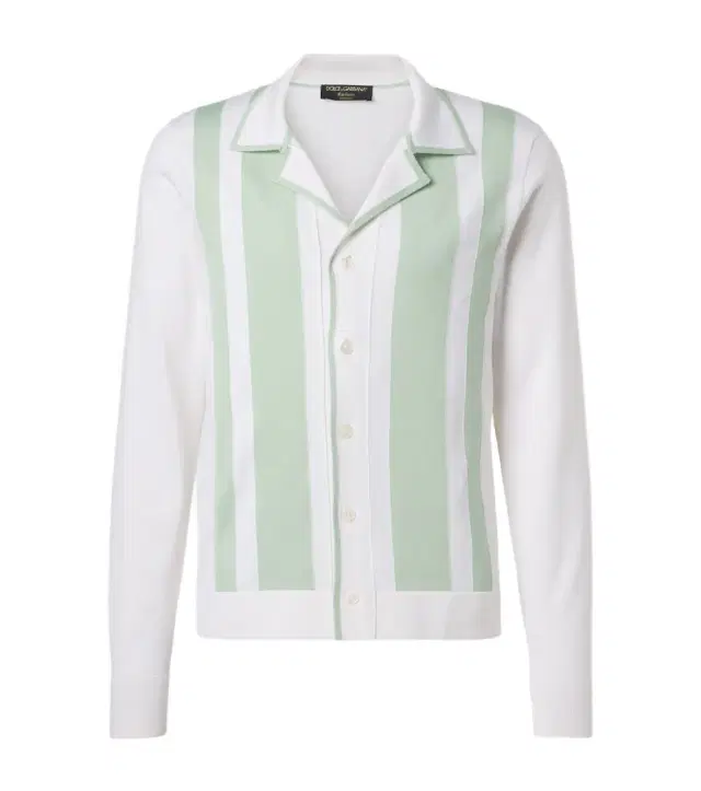 Striped wool and silk shirt