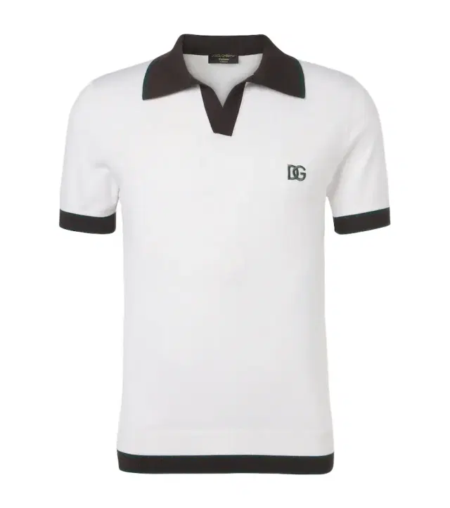 Dolce & Gabbana DG wool and silk polo shirt