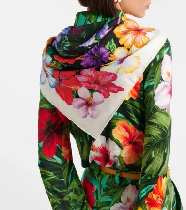 Dolce & Gabbana Floral silk twill scarf | Thumbnail 5