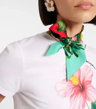 Dolce & Gabbana Floral silk twill scarf | Thumbnail 4