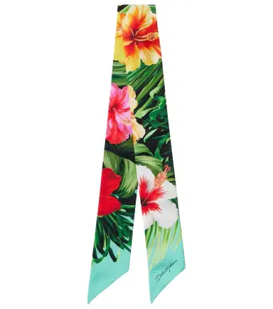 Dolce & Gabbana Floral silk twill scarf | Thumbnail 1