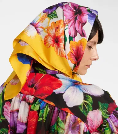 Dolce & Gabbana Floral silk twill scarf | Thumbnail 4