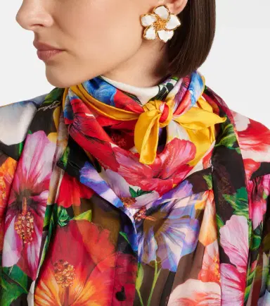 Dolce & Gabbana Floral silk twill scarf | Thumbnail 5