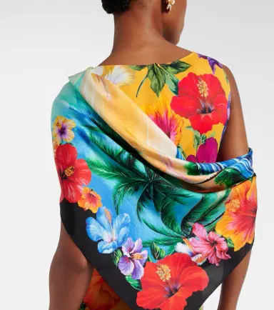 Dolce & Gabbana Printed silk twill scarf | Thumbnail 5