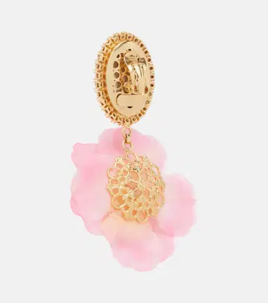 Dolce & Gabbana Embellished floral clip-on earrings | Thumbnail 2