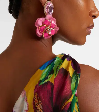Dolce & Gabbana Embellished floral clip-on earrings | Thumbnail 6