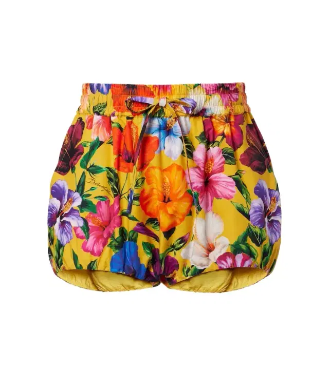 Floral cotton shorts