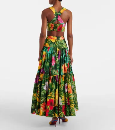 Dolce & Gabbana Floral tiered cotton maxi skirt | Thumbnail 2