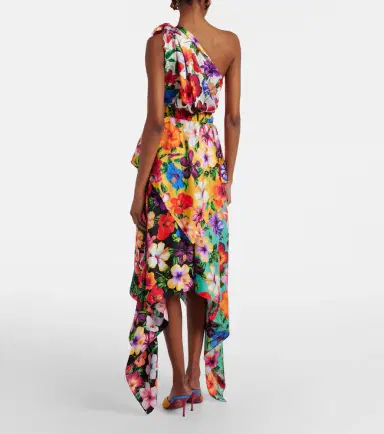 Dolce & Gabbana Floral one-shoulder silk midi dress | Thumbnail 6