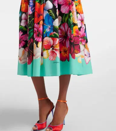 Dolce & Gabbana Floral cotton midi dress | Thumbnail 3