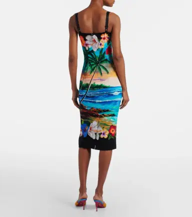 Dolce & Gabbana Printed silk-blend midi dress | Thumbnail 5