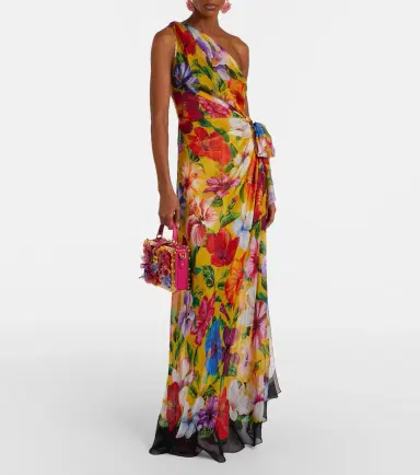 Dolce & Gabbana Floral one-shoulder silk gown | Thumbnail 3