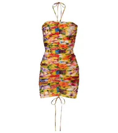 Dolce & Gabbana Ruched floral halterneck minidress | Thumbnail 1