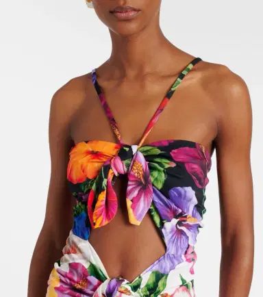 Dolce & Gabbana Cutout floral gathered midi dress | Thumbnail 6