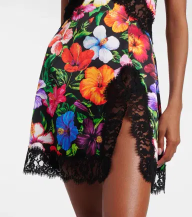 Dolce & Gabbana Floral silk and cotton-blend minidress | Thumbnail 4