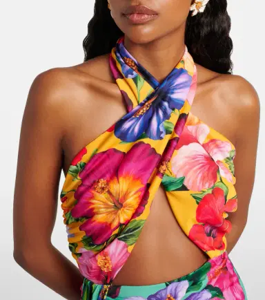 Dolce & Gabbana Cutout floral halterneck minidress | Thumbnail 3