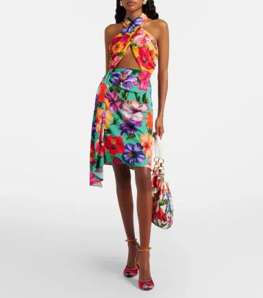 Dolce & Gabbana Cutout floral halterneck minidress | Thumbnail 4