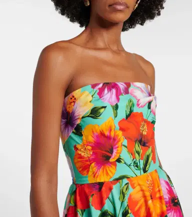 Dolce & Gabbana Floral cotton bustier dress | Thumbnail 2
