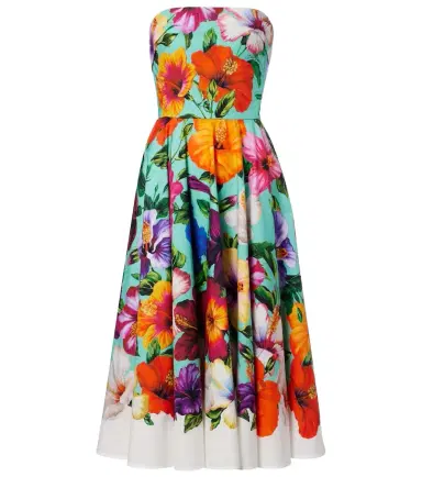 Dolce & Gabbana Floral cotton bustier dress | Thumbnail 1