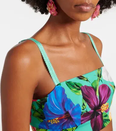 Dolce & Gabbana Floral silk-blend crop top | Thumbnail 3 Dolce & Gabbana Floral silk-blend crop top | Thumbnail 3