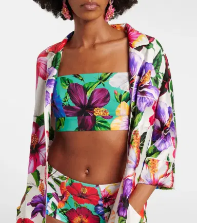 Dolce & Gabbana Floral silk-blend crop top | Thumbnail 4 Dolce & Gabbana Floral silk-blend crop top | Thumbnail 4